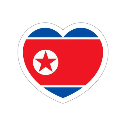 Heart Flag of North Korea 1948-1992 - STICKER Vinyl Die-Cut Decal White Die-Cut 3 Inch - The Sticker Space