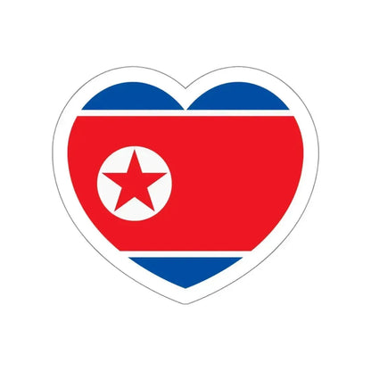Heart Flag of North Korea 1948-1992 - STICKER Vinyl Die-Cut Decal White Die-Cut 4 Inch - The Sticker Space