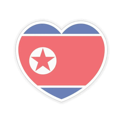Heart Flag of North Korea 1948-1992 - STICKER Vinyl Kiss-Cut Decal 3 Inch Transparent - The Sticker Space
