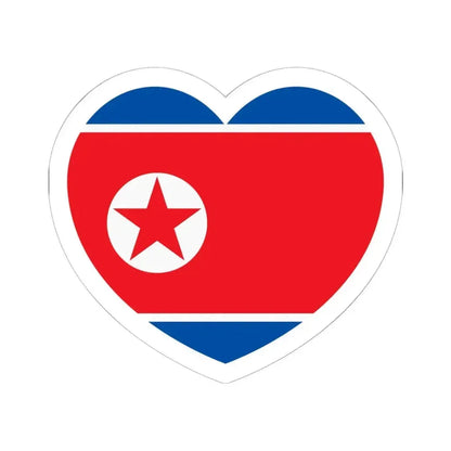 Heart Flag of North Korea 1948-1992 - STICKER Vinyl Kiss-Cut Decal 6 Inch White - The Sticker Space