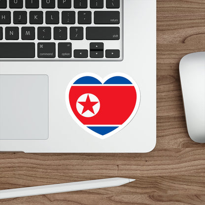 Heart Flag of North Korea - STICKER Vinyl Die-Cut Decal-The Sticker Space