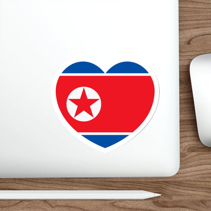 Heart Flag of North Korea - STICKER Vinyl Die-Cut Decal-The Sticker Space