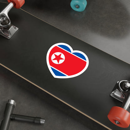 Heart Flag of North Korea - STICKER Vinyl Die-Cut Decal-The Sticker Space