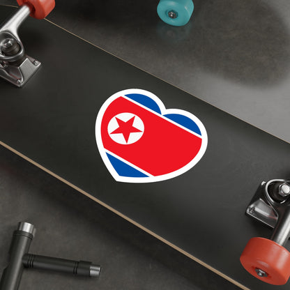 Heart Flag of North Korea - STICKER Vinyl Die-Cut Decal-The Sticker Space