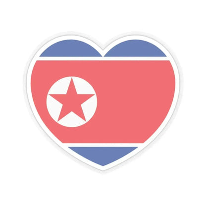 Heart Flag of North Korea - STICKER Vinyl Kiss-Cut Decal 2 Inch Transparent - The Sticker Space