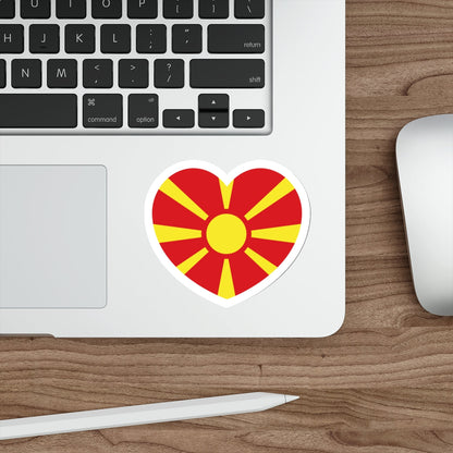 Heart Flag of North Macedonia - STICKER Vinyl Die-Cut Decal-The Sticker Space