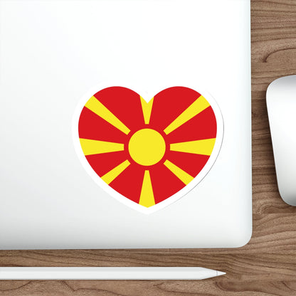 Heart Flag of North Macedonia - STICKER Vinyl Die-Cut Decal-The Sticker Space