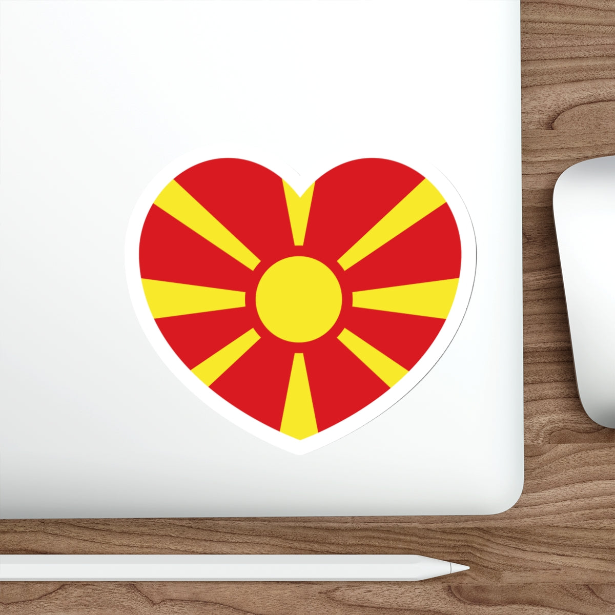 Heart Flag of North Macedonia - STICKER Vinyl Die-Cut Decal-The Sticker Space