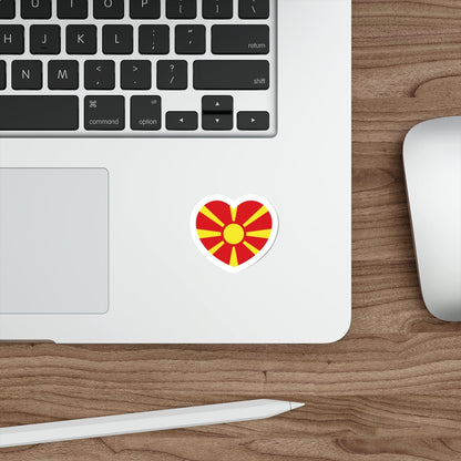 Heart Flag of North Macedonia - STICKER Vinyl Die-Cut Decal-The Sticker Space