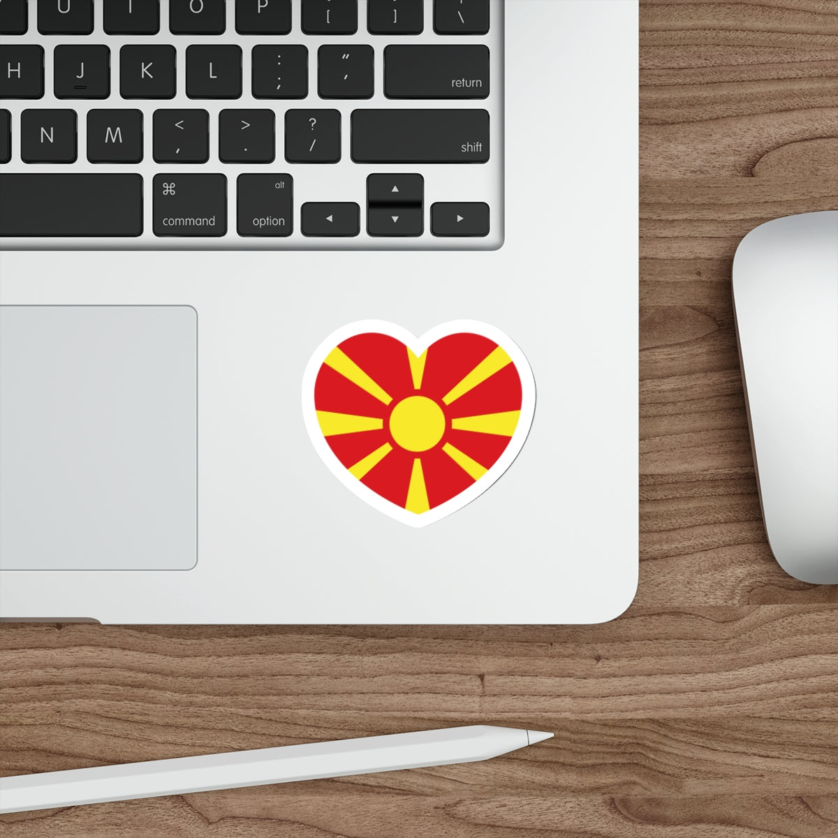 Heart Flag of North Macedonia - STICKER Vinyl Die-Cut Decal-The Sticker Space