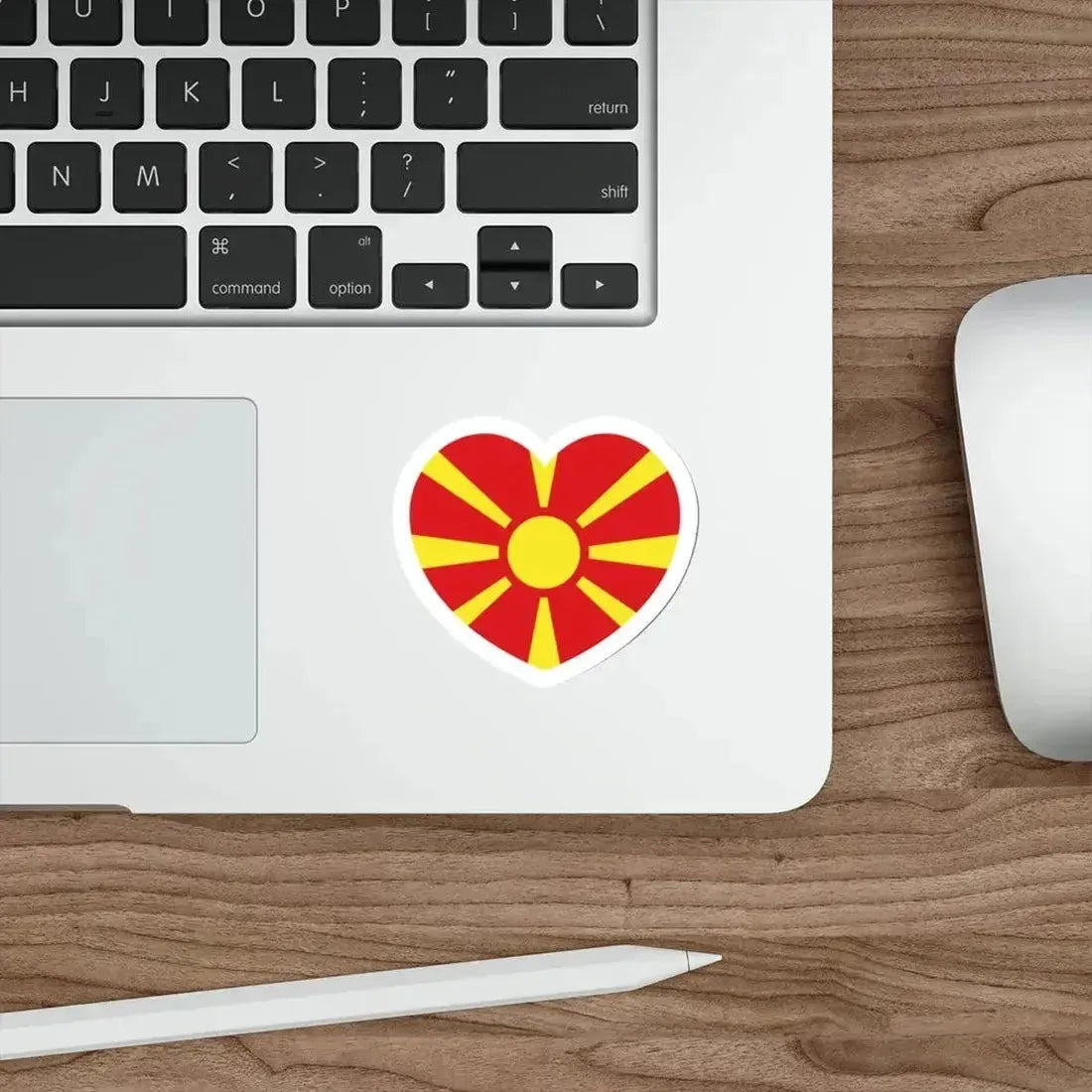 Heart Flag of North Macedonia - STICKER Vinyl Die-Cut Decal - The Sticker Space