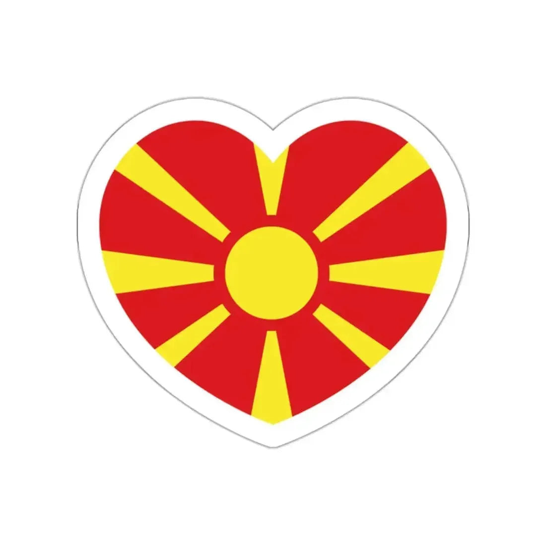 Heart Flag of North Macedonia - STICKER Vinyl Die-Cut Decal White Die-Cut 2 Inch - The Sticker Space