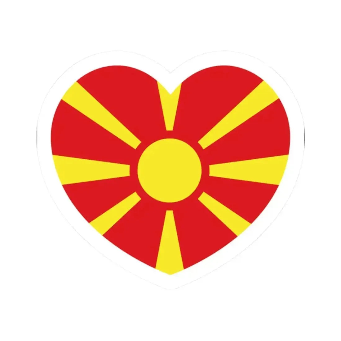 Heart Flag of North Macedonia - STICKER Vinyl Kiss-Cut Decal 2 Inch White - The Sticker Space