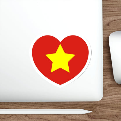 Heart Flag of North Vietnam 1945-1955 - STICKER Vinyl Die-Cut Decal-The Sticker Space