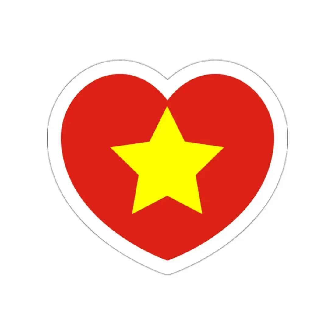 Heart Flag of North Vietnam 1945-1955 - STICKER Vinyl Die-Cut Decal White Die-Cut 2 Inch - The Sticker Space
