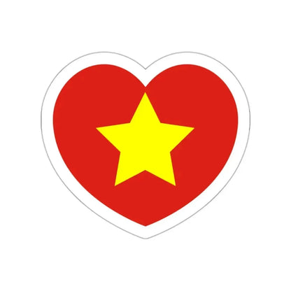 Heart Flag of North Vietnam 1945-1955 - STICKER Vinyl Die-Cut Decal White Die-Cut 2 Inch - The Sticker Space