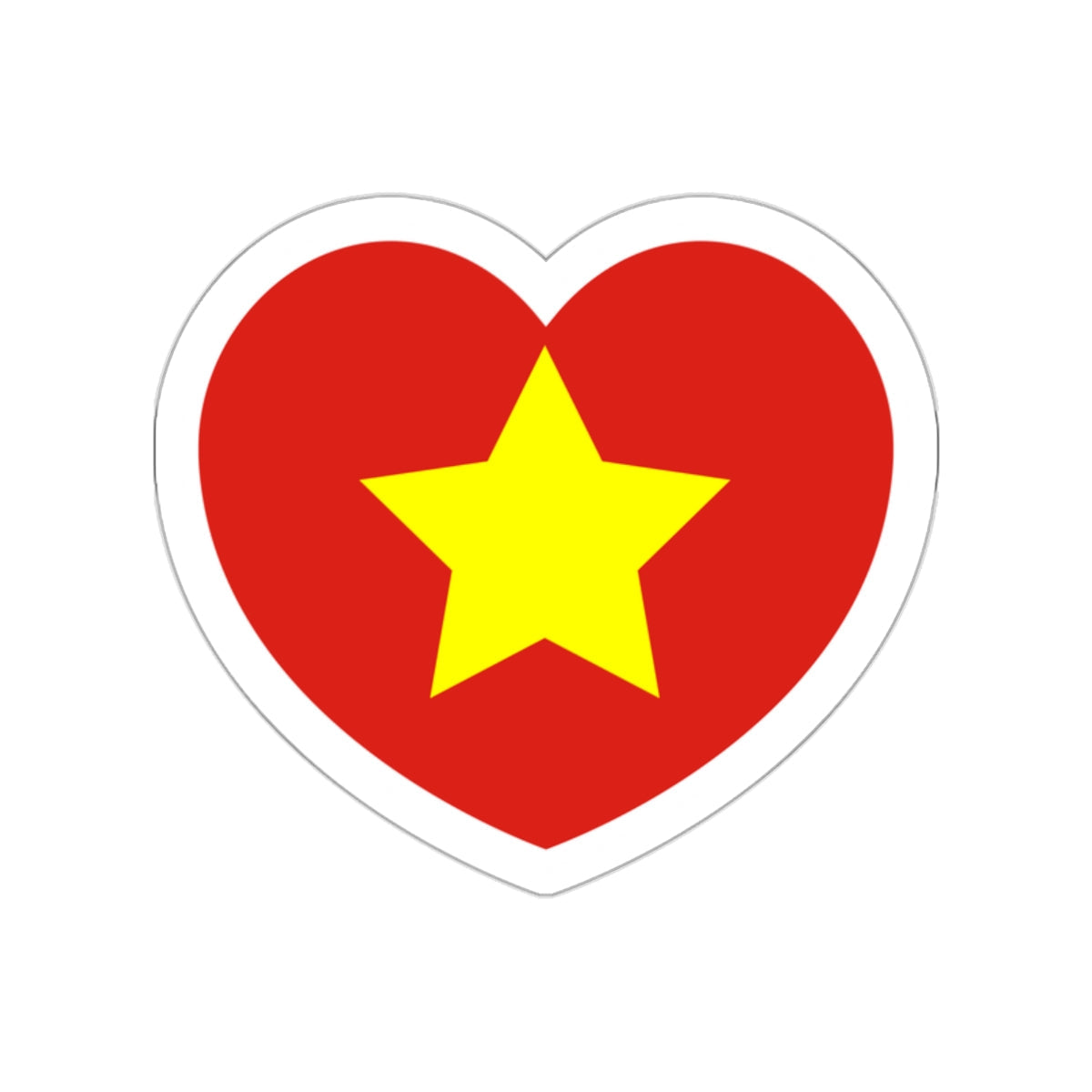 Heart Flag of North Vietnam 1945-1955 - STICKER Vinyl Die-Cut Decal-White-The Sticker Space