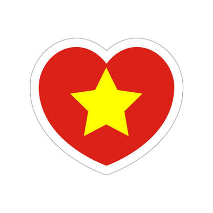 Heart Flag of North Vietnam 1945-1955 - STICKER Vinyl Die-Cut Decal-White-The Sticker Space