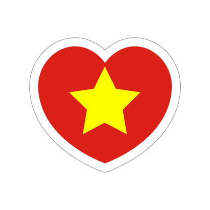 Heart Flag of North Vietnam 1945-1955 - STICKER Vinyl Die-Cut Decal-White-The Sticker Space