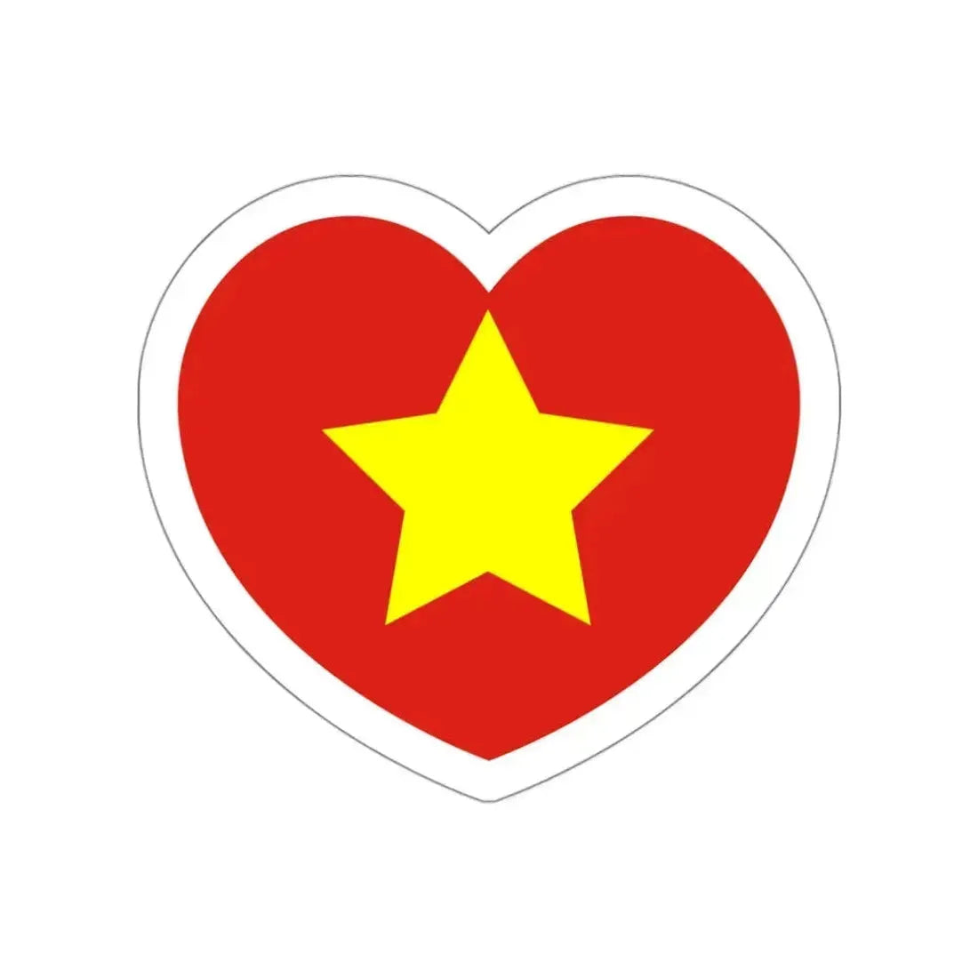 Heart Flag of North Vietnam 1945-1955 - STICKER Vinyl Die-Cut Decal White Die-Cut 3 Inch - The Sticker Space