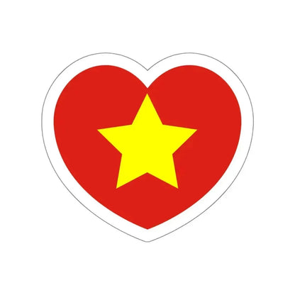 Heart Flag of North Vietnam 1945-1955 - STICKER Vinyl Die-Cut Decal White Die-Cut 6 Inch - The Sticker Space