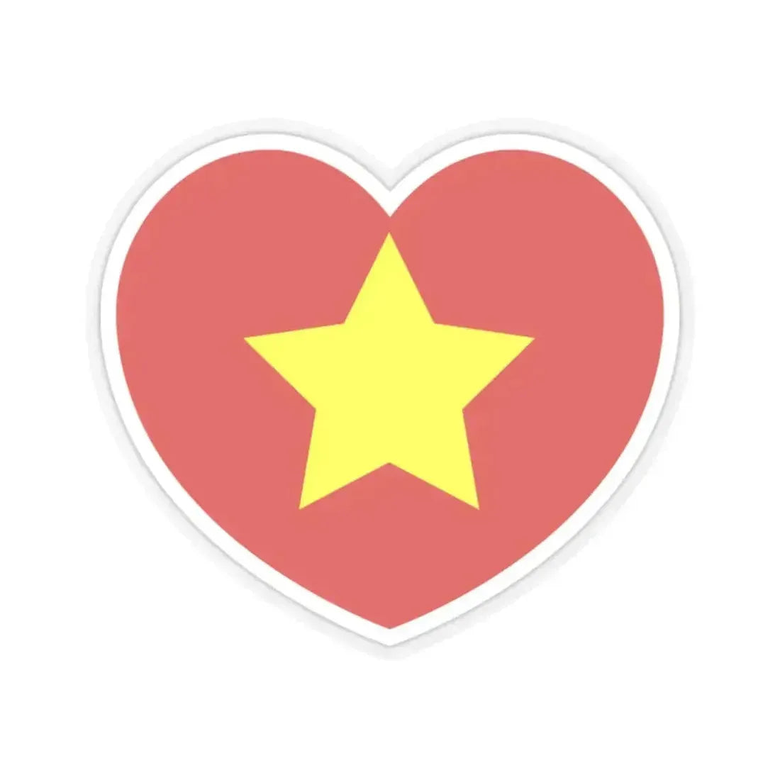 Heart Flag of North Vietnam 1945-1955 - STICKER Vinyl Kiss-Cut Decal 2 Inch Transparent - The Sticker Space