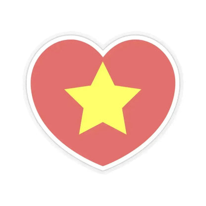 Heart Flag of North Vietnam 1945-1955 - STICKER Vinyl Kiss-Cut Decal 2 Inch Transparent - The Sticker Space