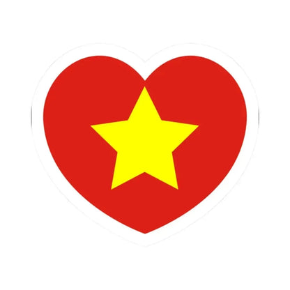 Heart Flag of North Vietnam 1945-1955 - STICKER Vinyl Kiss-Cut Decal 2 Inch White - The Sticker Space