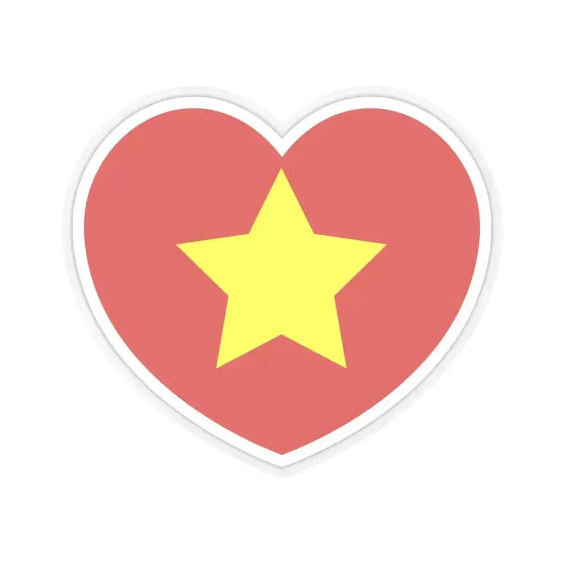 Heart Flag of North Vietnam 1945-1955 - STICKER Vinyl Kiss-Cut Decal 3 Inch Transparent - The Sticker Space
