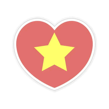 Heart Flag of North Vietnam 1945-1955 - STICKER Vinyl Kiss-Cut Decal 3 Inch Transparent - The Sticker Space