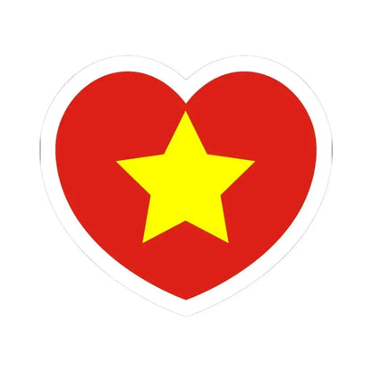 Heart Flag of North Vietnam 1945-1955 - STICKER Vinyl Kiss-Cut Decal 3 Inch White - The Sticker Space