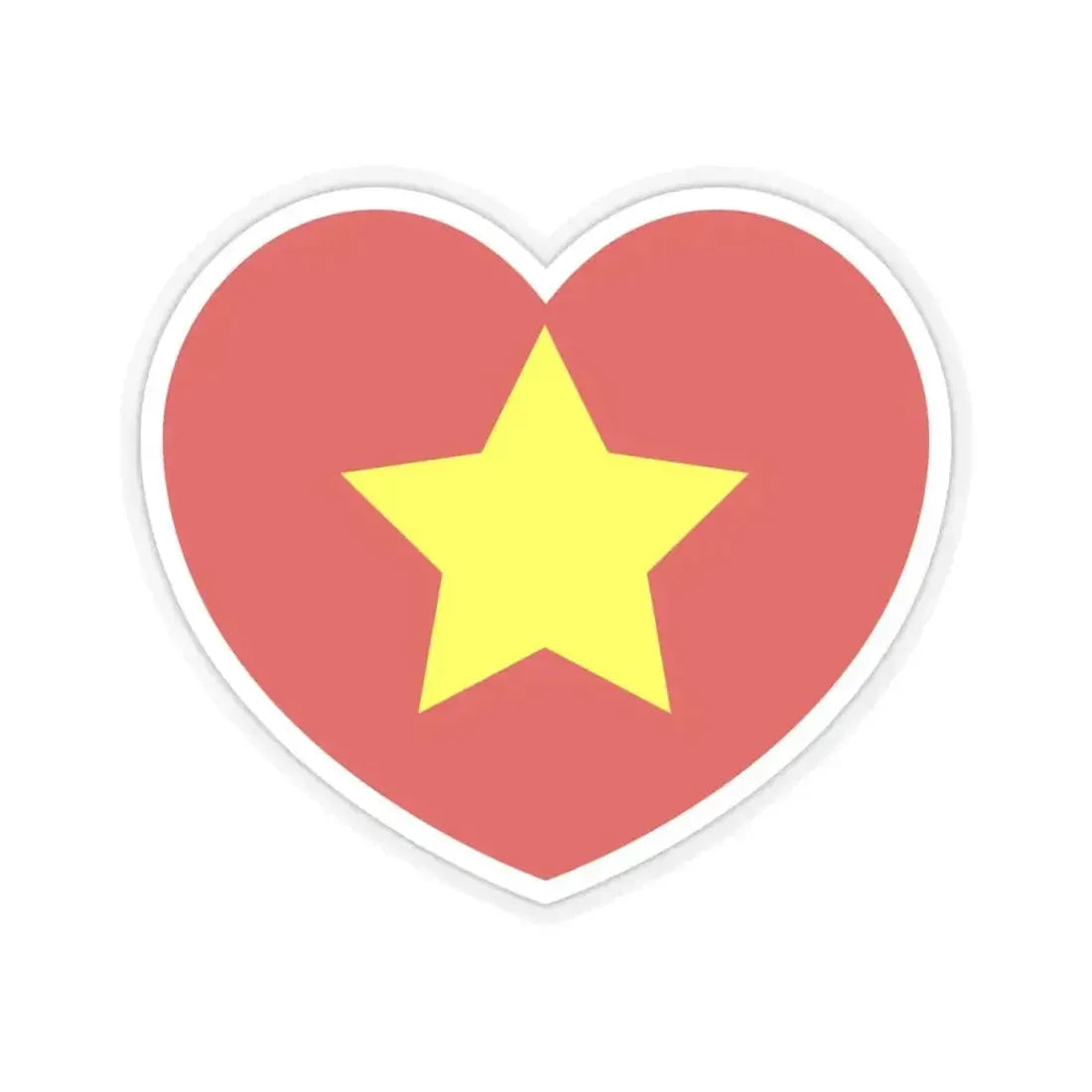Heart Flag of North Vietnam 1945-1955 - STICKER Vinyl Kiss-Cut Decal 4 Inch Transparent - The Sticker Space