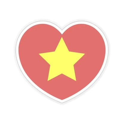 Heart Flag of North Vietnam 1945-1955 - STICKER Vinyl Kiss-Cut Decal 4 Inch Transparent - The Sticker Space