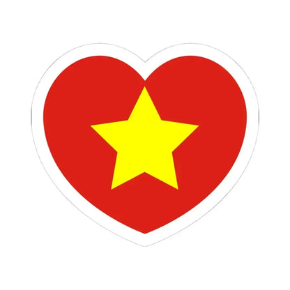 Heart Flag of North Vietnam 1945-1955 - STICKER Vinyl Kiss-Cut Decal 4 Inch White - The Sticker Space