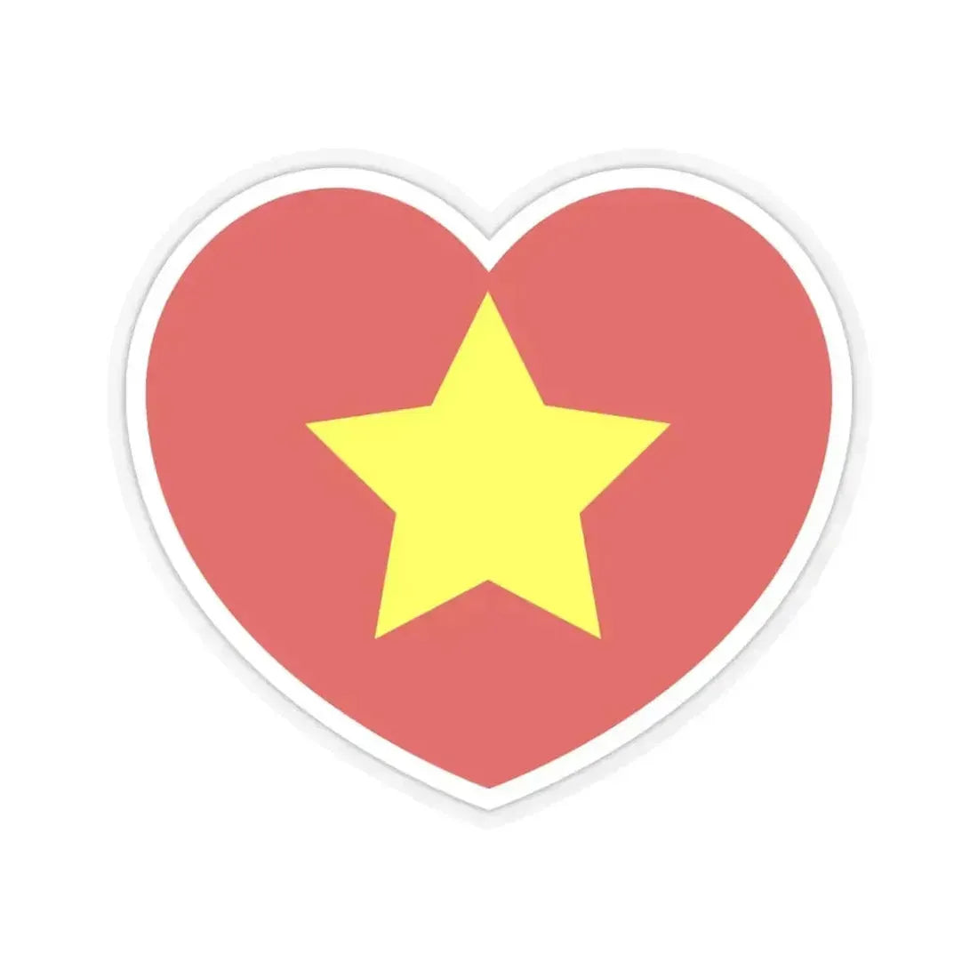 Heart Flag of North Vietnam 1945-1955 - STICKER Vinyl Kiss-Cut Decal 6 Inch Transparent - The Sticker Space