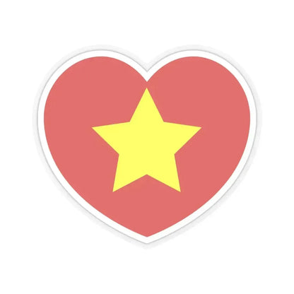 Heart Flag of North Vietnam 1945-1955 - STICKER Vinyl Kiss-Cut Decal 6 Inch Transparent - The Sticker Space
