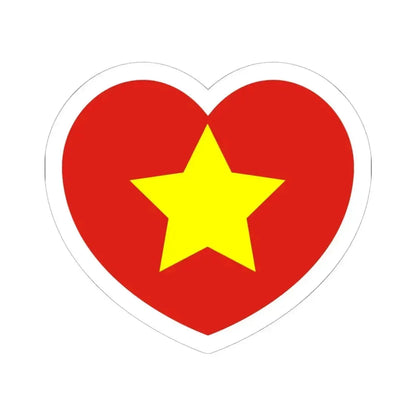 Heart Flag of North Vietnam 1945-1955 - STICKER Vinyl Kiss-Cut Decal 6 Inch White - The Sticker Space