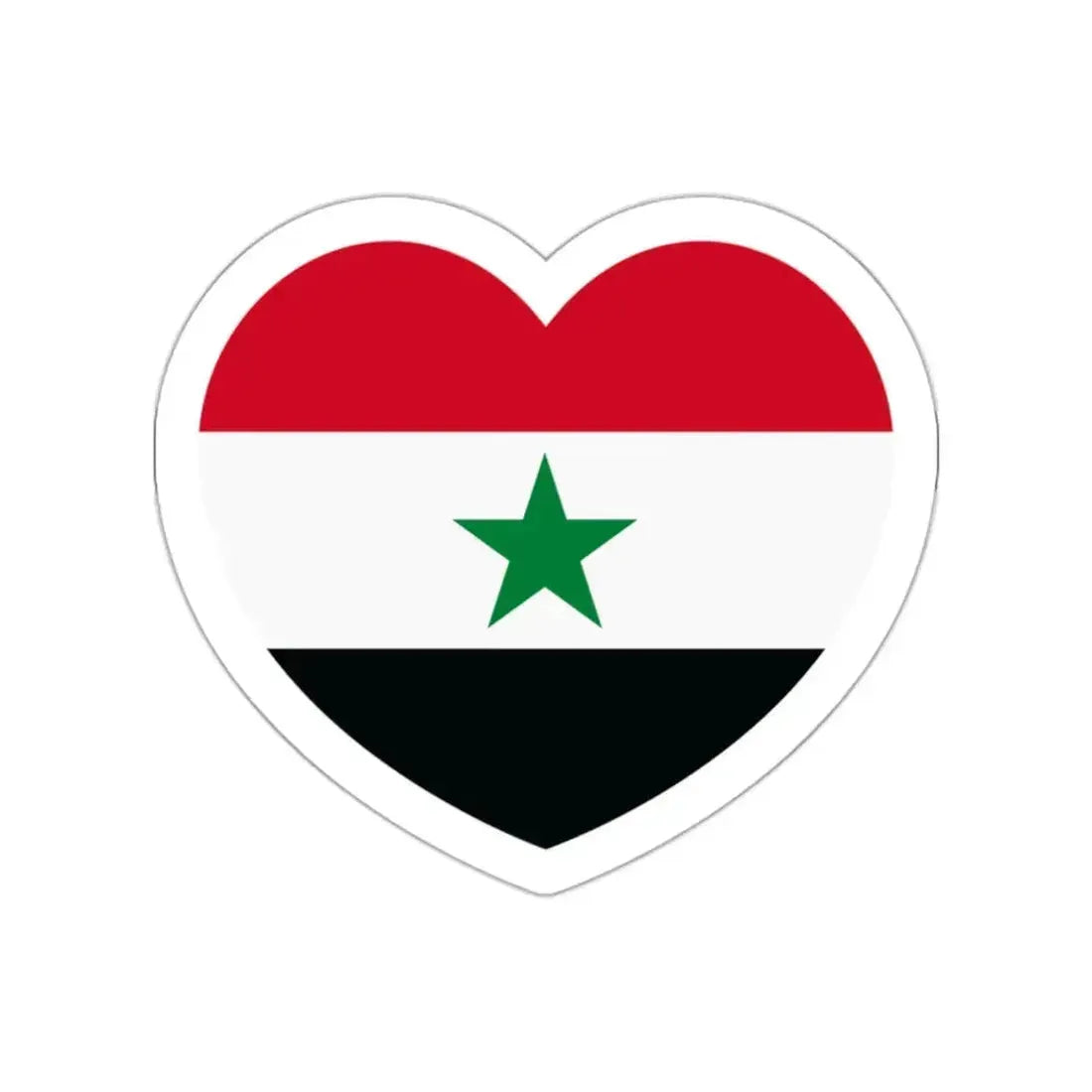 Heart Flag of North Yemen - STICKER Vinyl Die-Cut Decal White Die-Cut 2 Inch - The Sticker Space