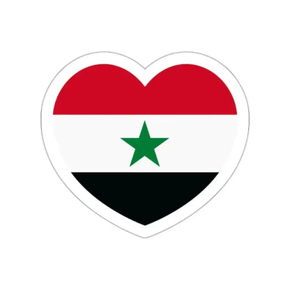 Heart Flag of North Yemen - STICKER Vinyl Die-Cut Decal White Die-Cut 2 Inch - The Sticker Space