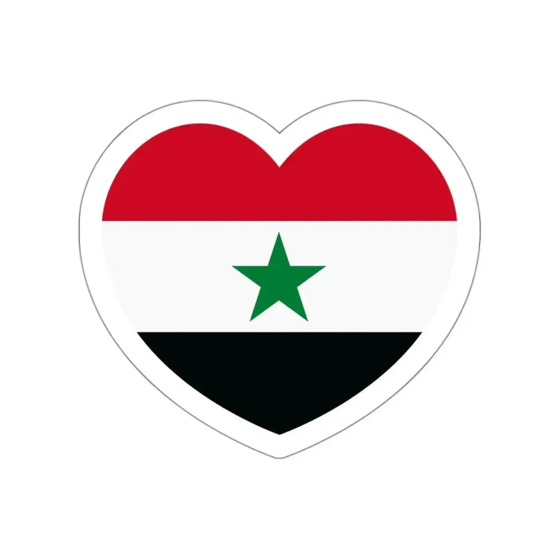 Heart Flag of North Yemen - STICKER Vinyl Die-Cut Decal White Die-Cut 3 Inch - The Sticker Space