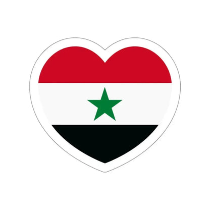 Heart Flag of North Yemen - STICKER Vinyl Die-Cut Decal White Die-Cut 3 Inch - The Sticker Space