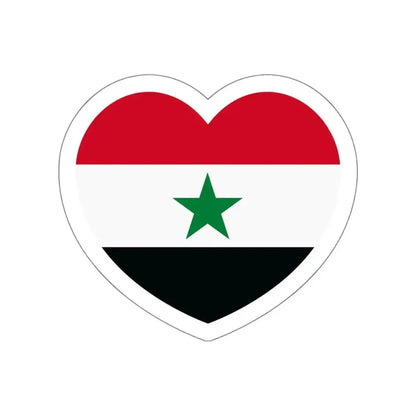 Heart Flag of North Yemen - STICKER Vinyl Die-Cut Decal White Die-Cut 4 Inch - The Sticker Space