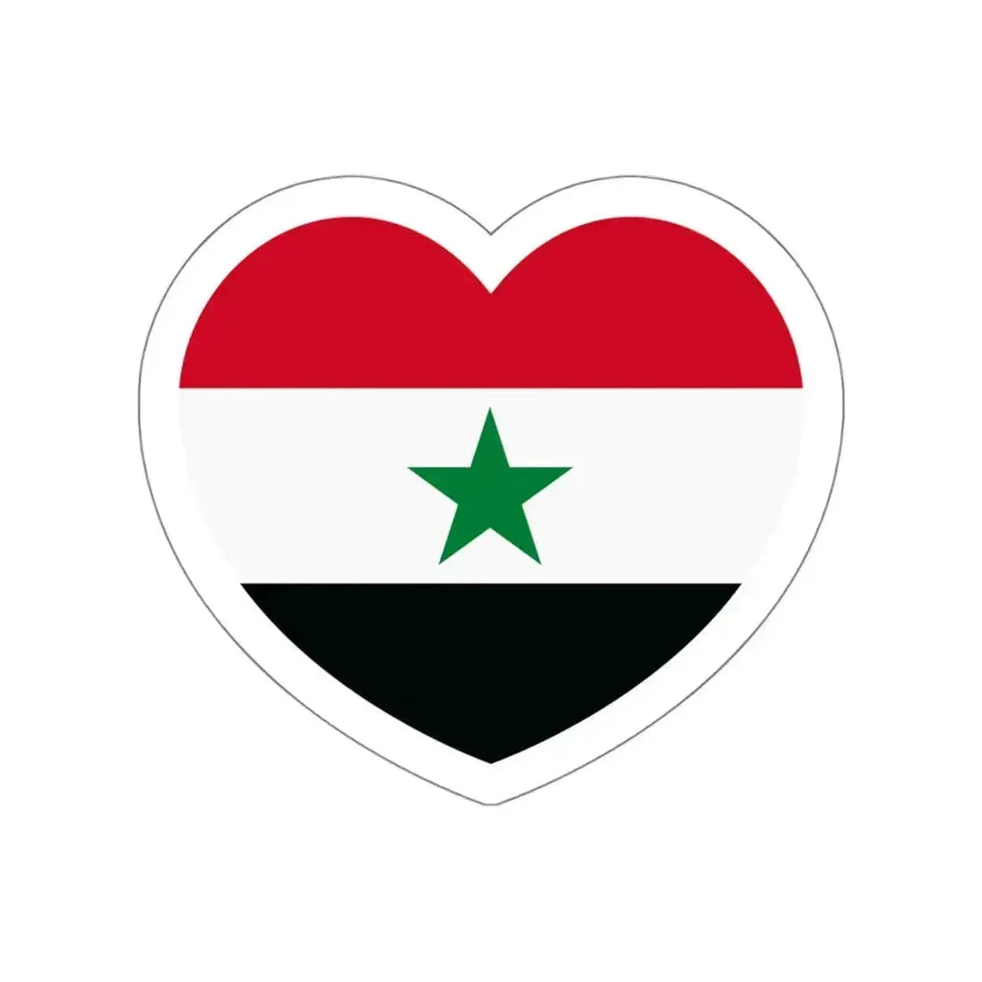 Heart Flag of North Yemen - STICKER Vinyl Die-Cut Decal White Die-Cut 5 Inch - The Sticker Space
