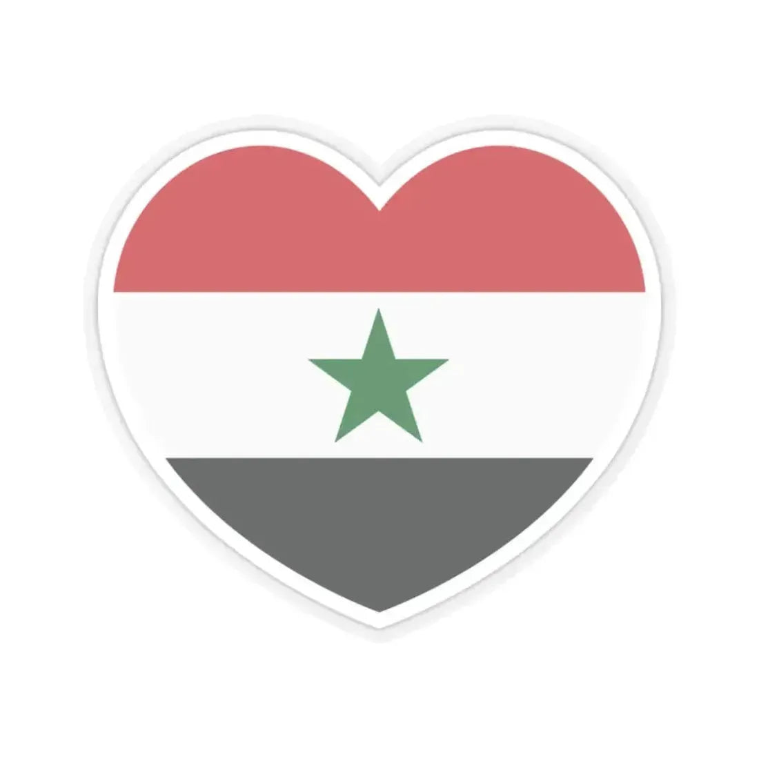 Heart Flag of North Yemen - STICKER Vinyl Kiss-Cut Decal 2 Inch Transparent - The Sticker Space
