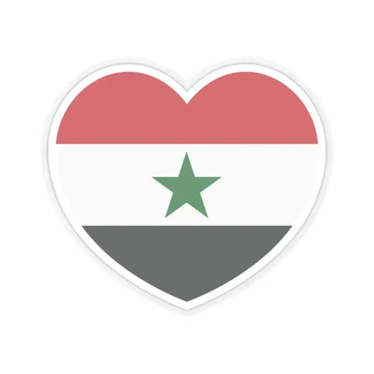 Heart Flag of North Yemen - STICKER Vinyl Kiss-Cut Decal 2 Inch Transparent - The Sticker Space