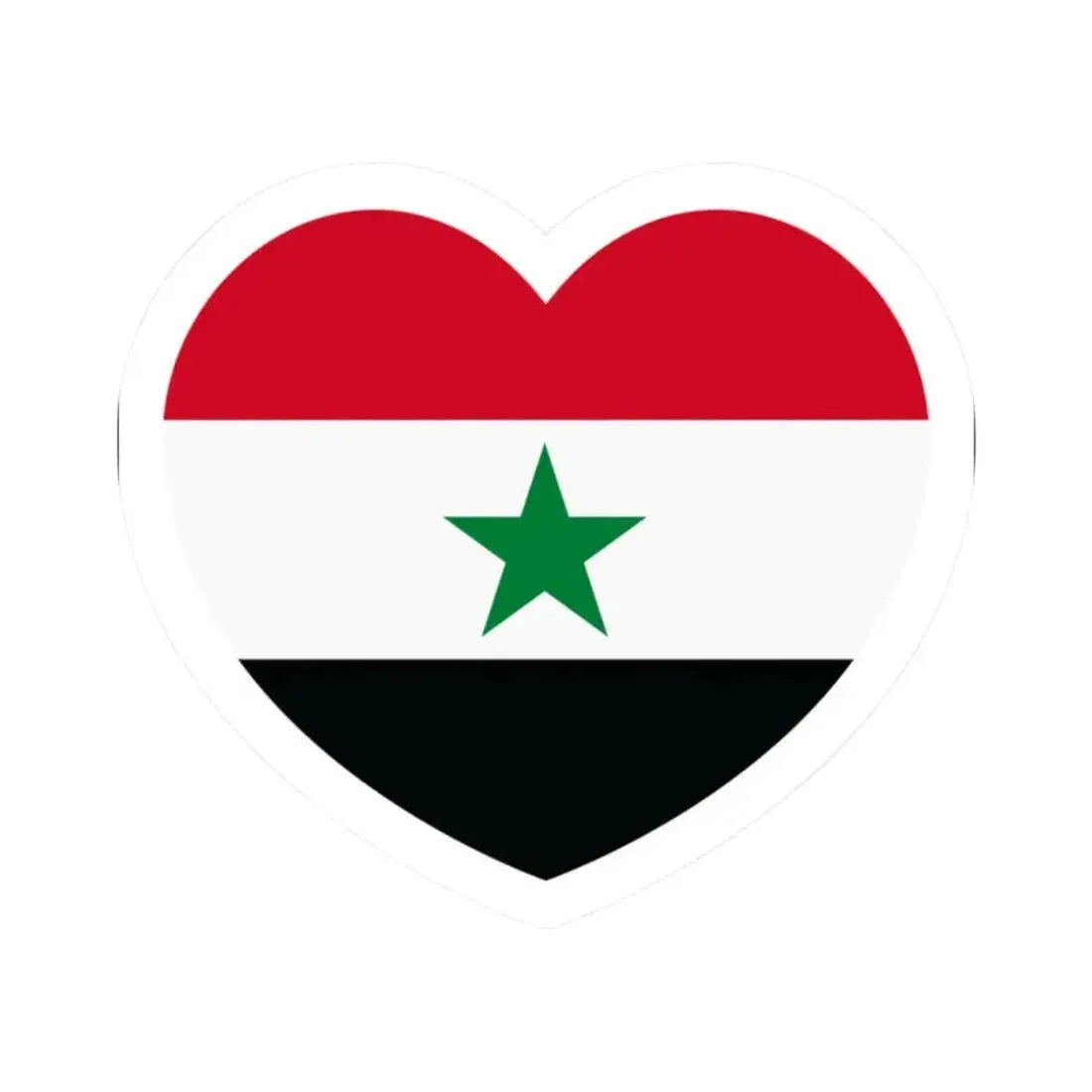 Heart Flag of North Yemen - STICKER Vinyl Kiss-Cut Decal 2 Inch White - The Sticker Space