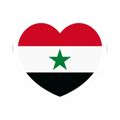 Heart Flag of North Yemen - STICKER Vinyl Kiss-Cut Decal 2 Inch White - The Sticker Space
