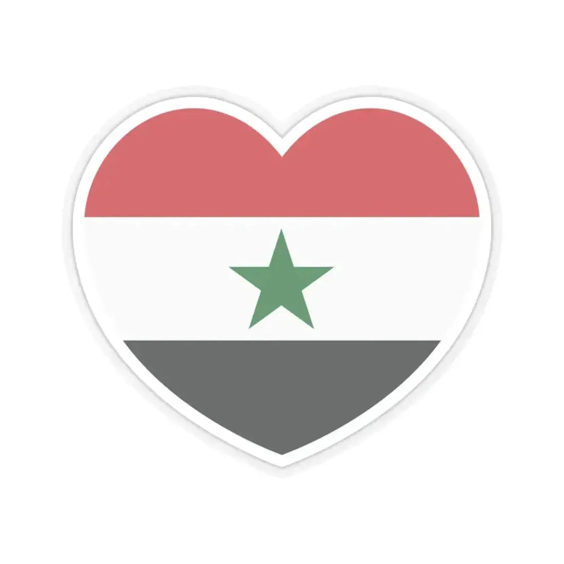 Heart Flag of North Yemen - STICKER Vinyl Kiss-Cut Decal 3 Inch Transparent - The Sticker Space