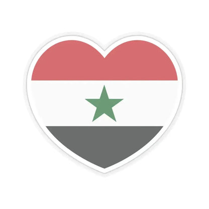 Heart Flag of North Yemen - STICKER Vinyl Kiss-Cut Decal 3 Inch Transparent - The Sticker Space