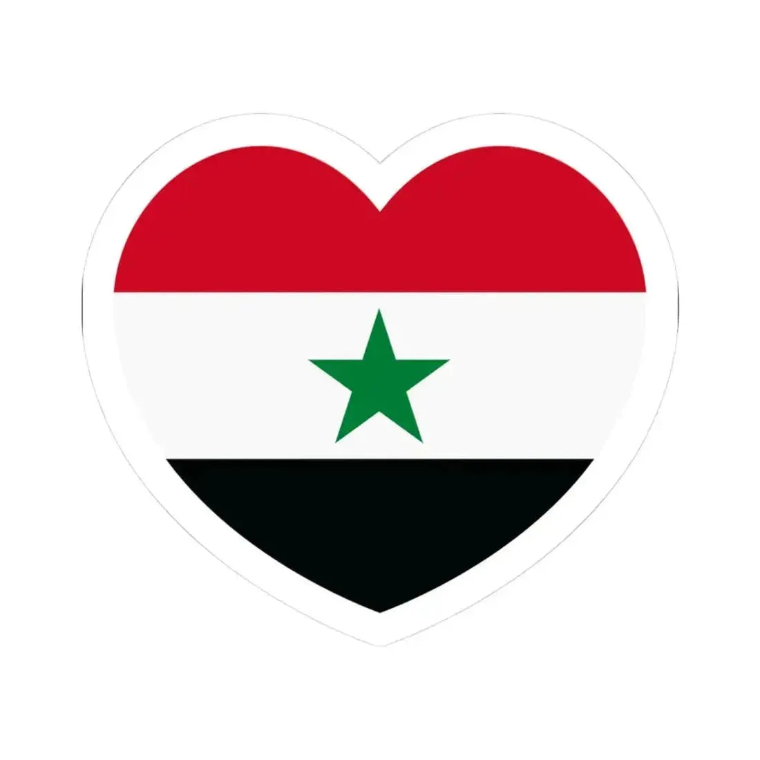 Heart Flag of North Yemen - STICKER Vinyl Kiss-Cut Decal 3 Inch White - The Sticker Space